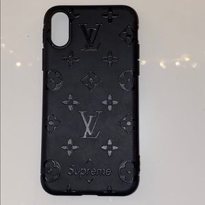 Louis Vuitton & Supreme black iphone x case